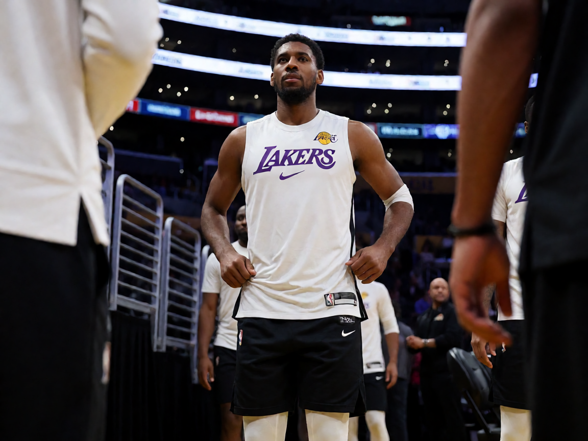 NBA球馆内球员热身场景